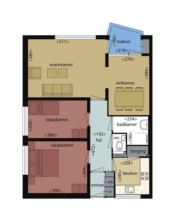 Licht 3-kamer appartement met balkon op zuid - Afbeelding 16