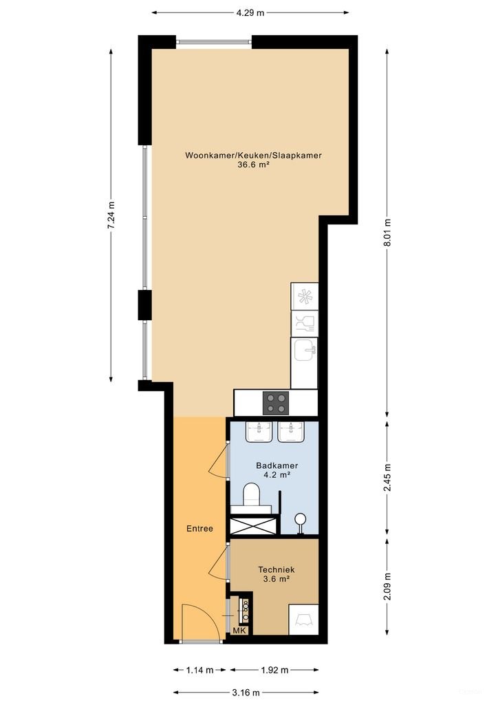 Energiezuinige studio in hartje Lisse - Afbeelding 4