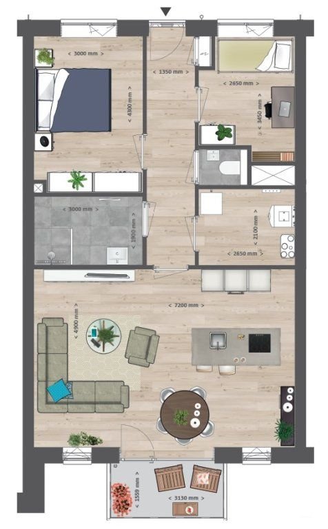 Licht 81m² appartement met kookeiland - Afbeelding 27