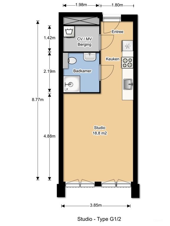 Modern appartement met groene binnentuin - Afbeelding 5