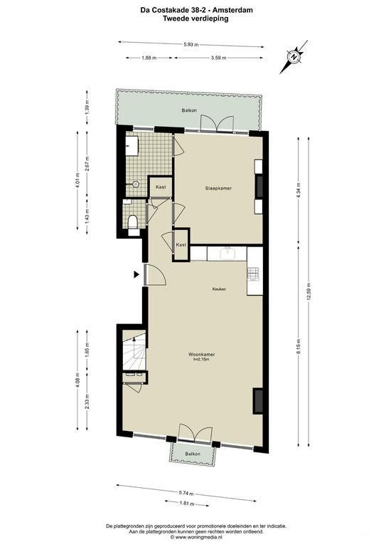 Drie slaapkamers en dakterras in Oud-West - Afbeelding 34