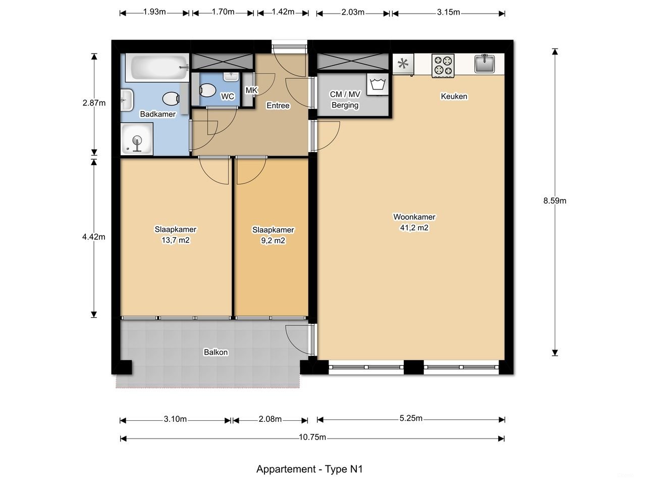 Modern appartement met binnentuin - Afbeelding 4