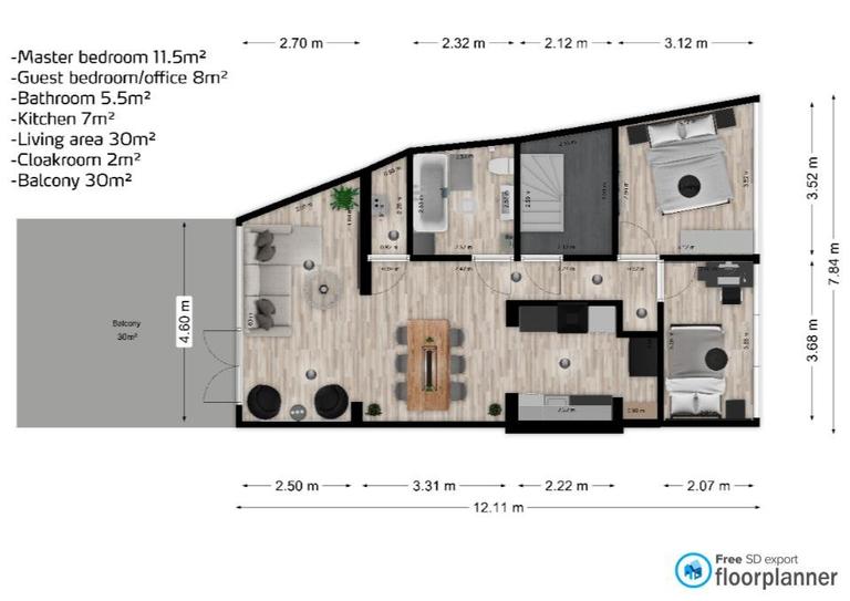 Renovated apartment with 30m² terrace - Image 23