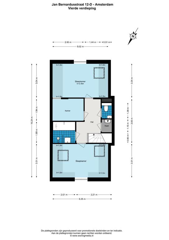 Dual-level living with balcony in De Pijp - Image 17
