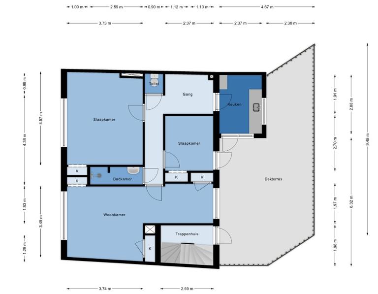 2-slaapkamerappartement met dakterras - Afbeelding 25