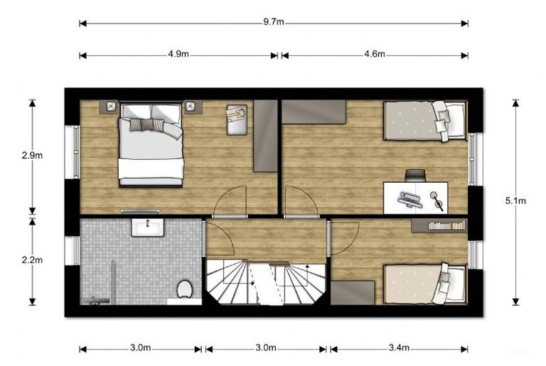 Moderne stadswoning met tuin en garage - Afbeelding 5
