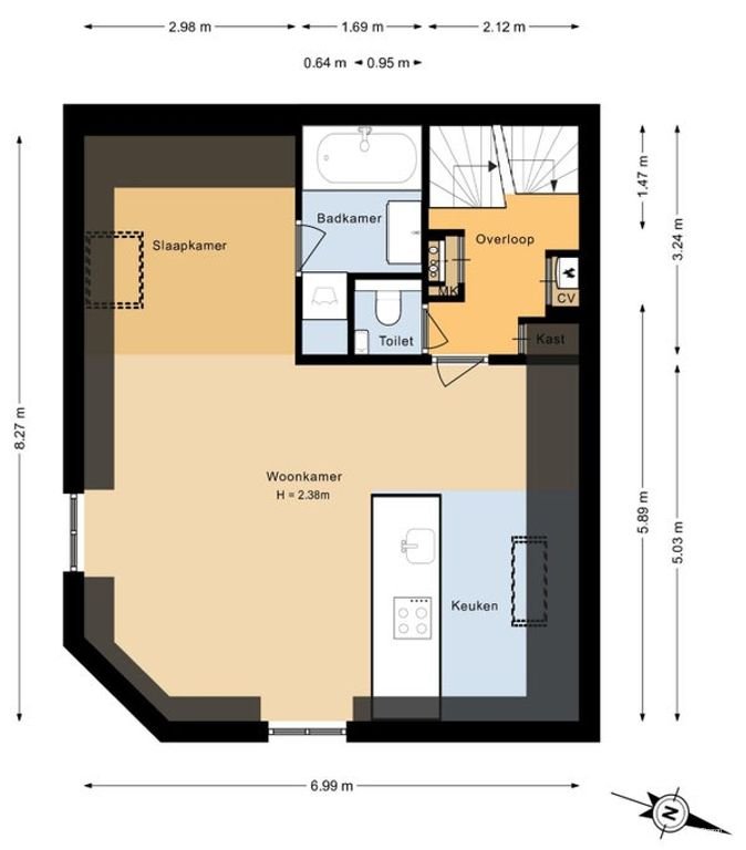 Lichte studio met dakterras bij de Amstel - Afbeelding 38