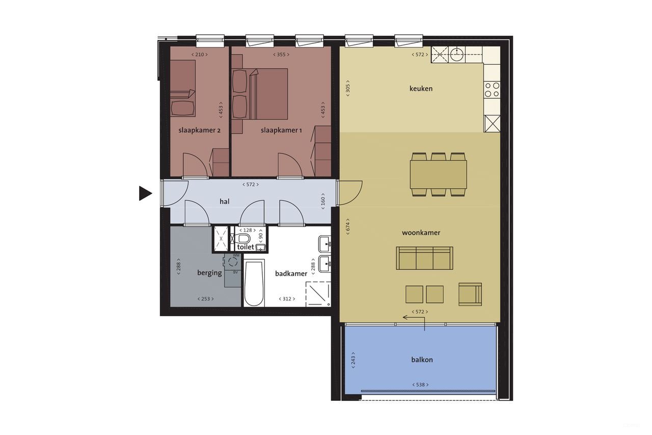 Riant wonen (108m²) met balkon (ZW) - Afbeelding 18