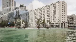 Uitzicht op Hofplein vanaf de 11e etage