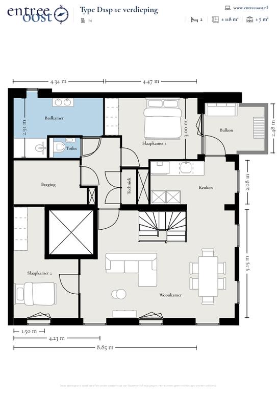 Bright maisonette with balcony in Vijverpark - Image 11