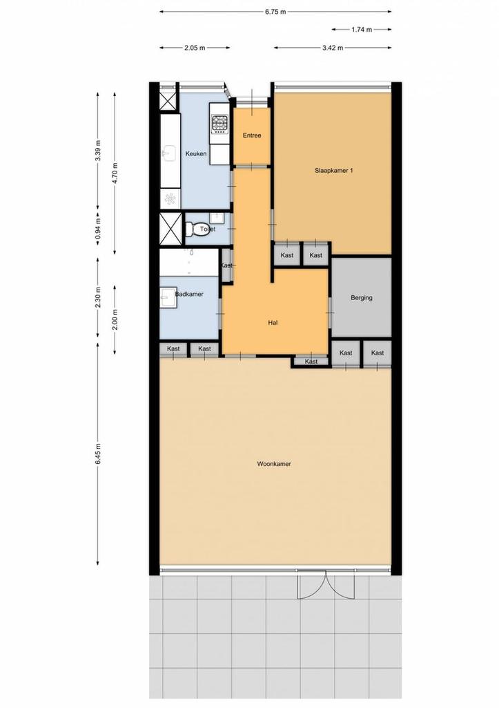 78 m² met zonnig terras aan Kruiskade - Afbeelding 8