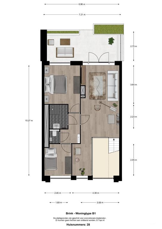 Maisonnette (86m²) met terras en parking - Afbeelding 21