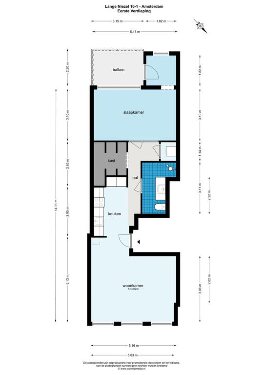 72 m² apartment with balcony on Lange Niezel - Image 17