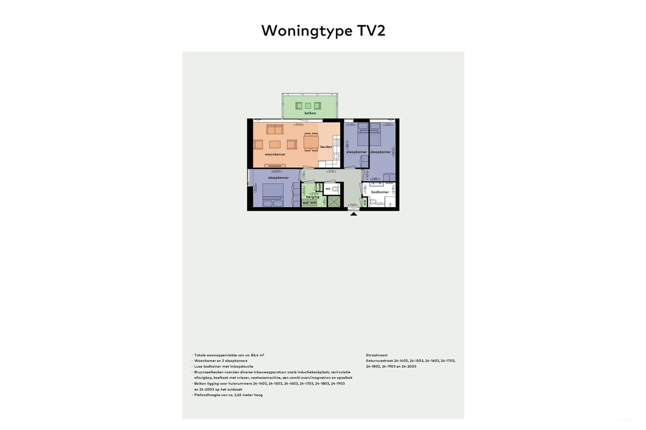 Appartement op de 18e etage met 3 slaapkamers - Afbeelding 2