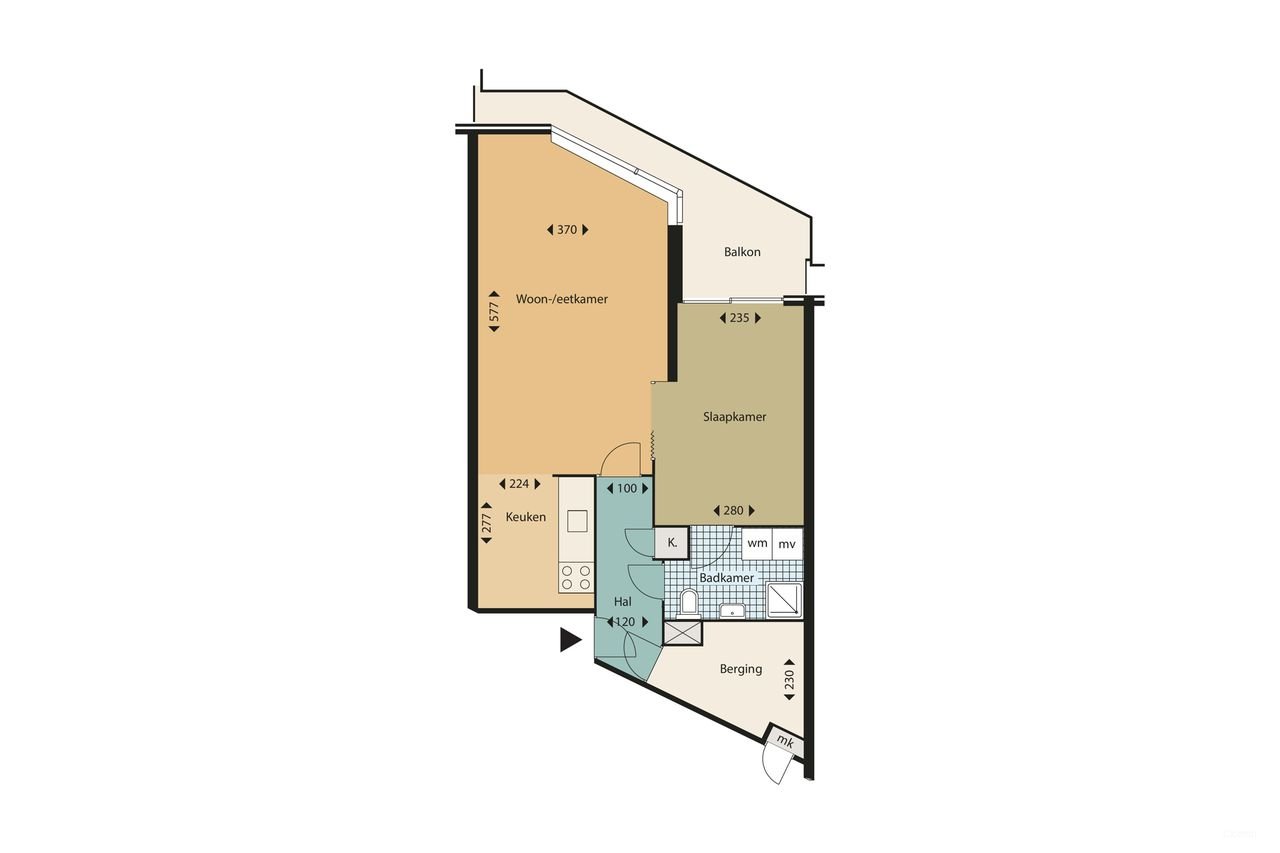 2-room apartment with balcony and elevator - Image 3