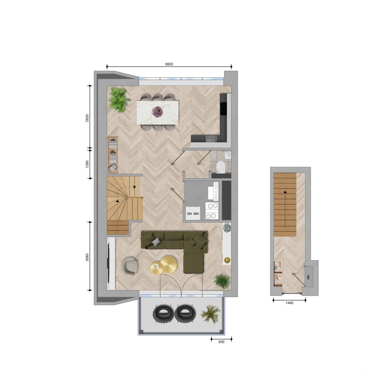 Licht appartement (109 m²) bij Sloterdijk - Afbeelding 7