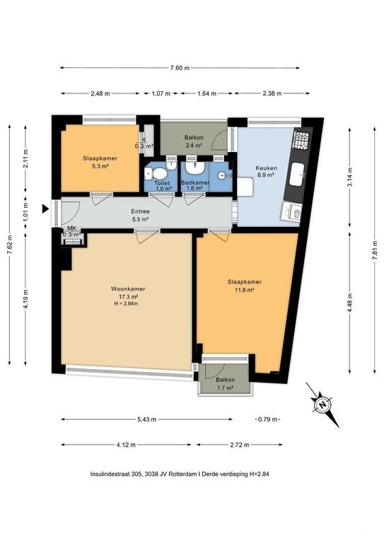 Ideale studentenwoning met twee balkons bij CS - Afbeelding 17