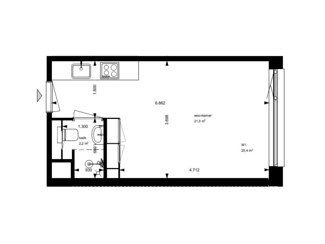 Nieuwbouwstudio bij haven en strand - Afbeelding 9