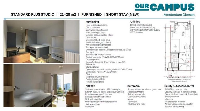 Furnished student studio in Diemen - Image 22