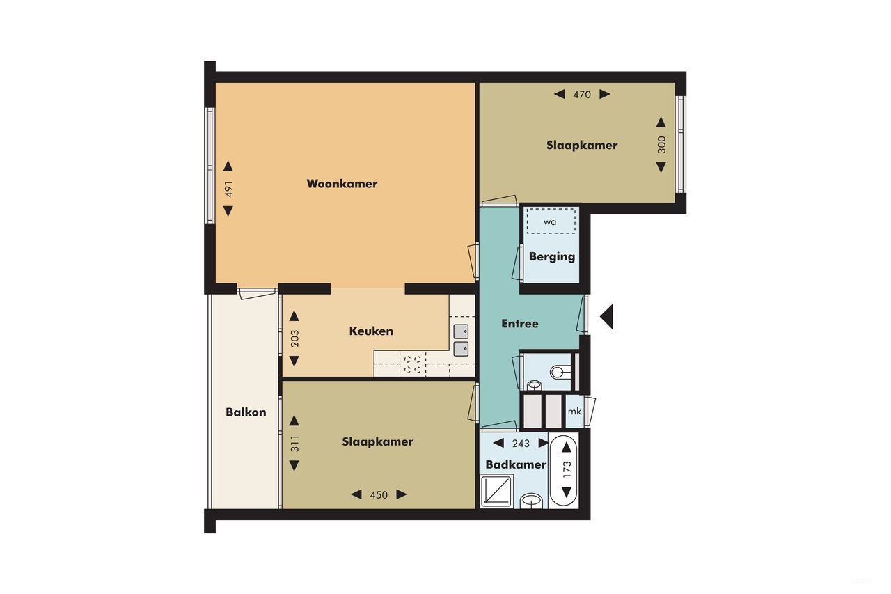 Licht appartement aan de Schouwburgring - Afbeelding 2