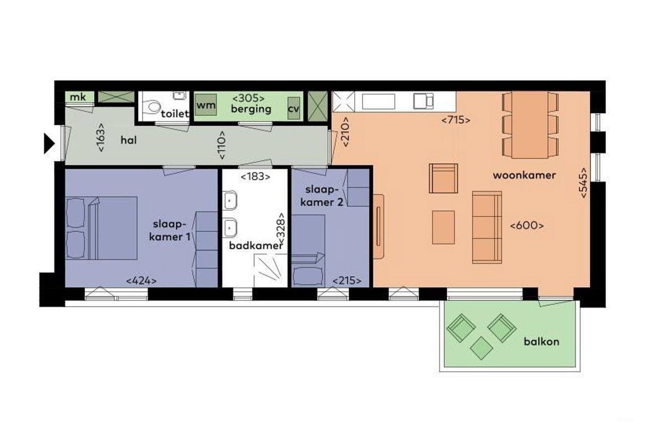 Bright 2-bedroom apartment with balcony - Image 24