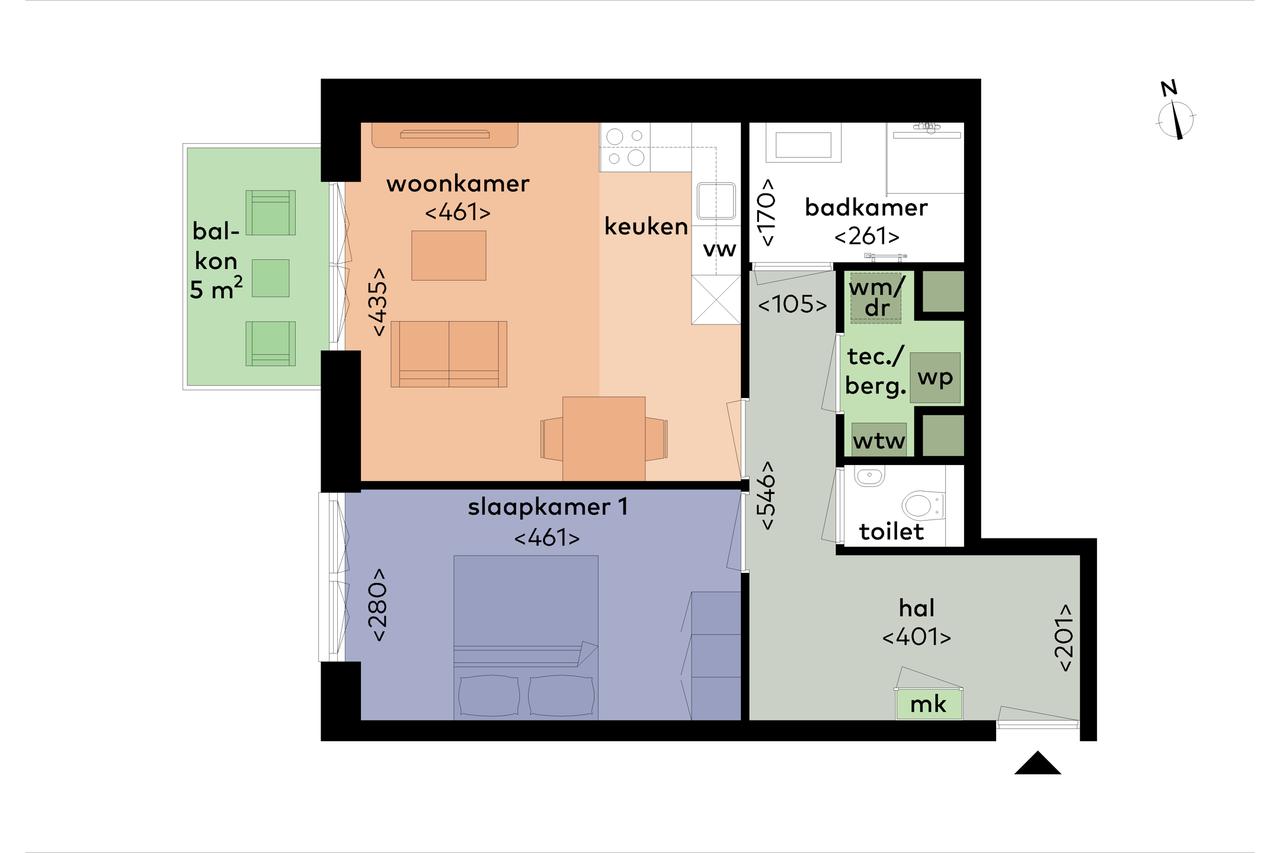 Bovenste verdieping met balkon in Roombeek - Afbeelding 2
