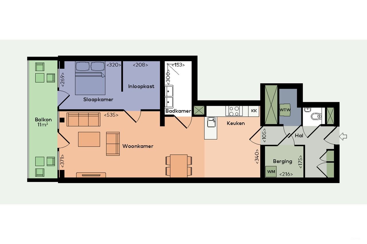 Modern appartement (76m²) met balkon - Afbeelding 2