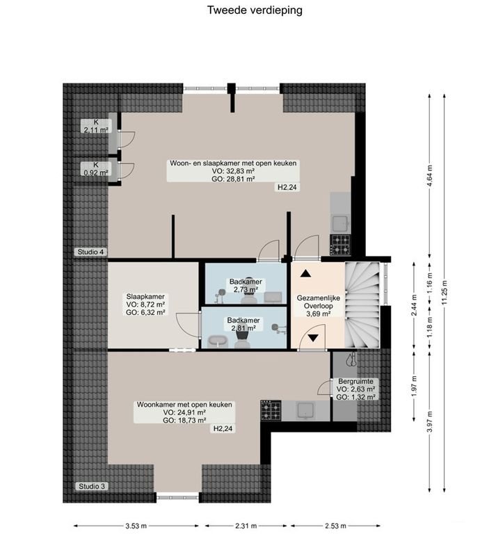 Studio met energielabel A in centrum - Afbeelding 6