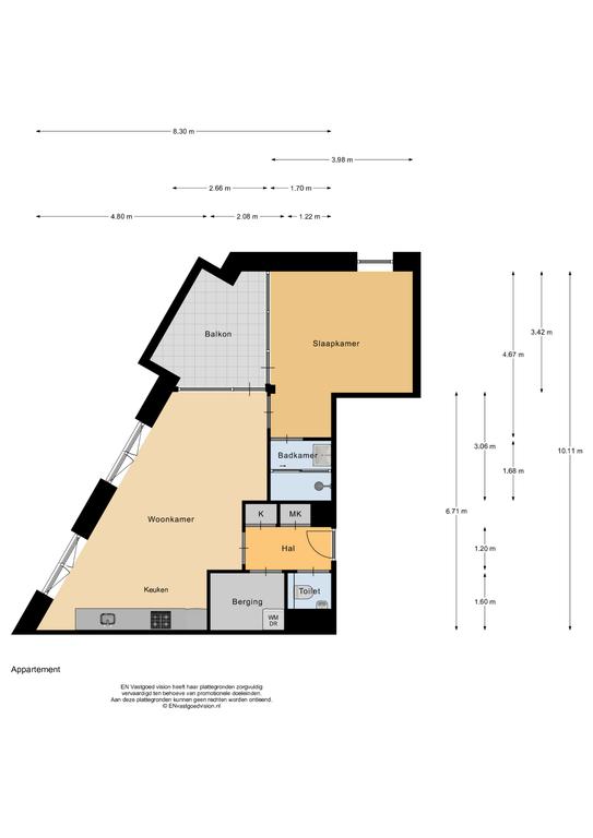 67 m² appartement aan het water in Amsterdam - Afbeelding 10
