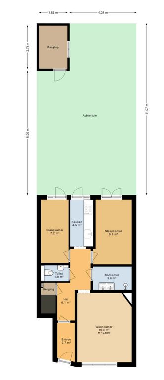 Ground floor apartment of 56 m² with garden in Amsterdam West - Image 15