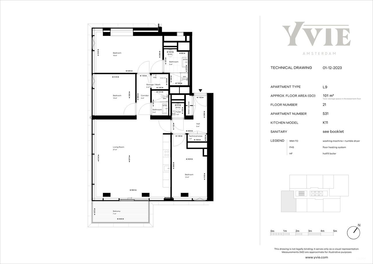 Three-Bedroom Apartment on 21st Floor in Amsterdam - Image 15