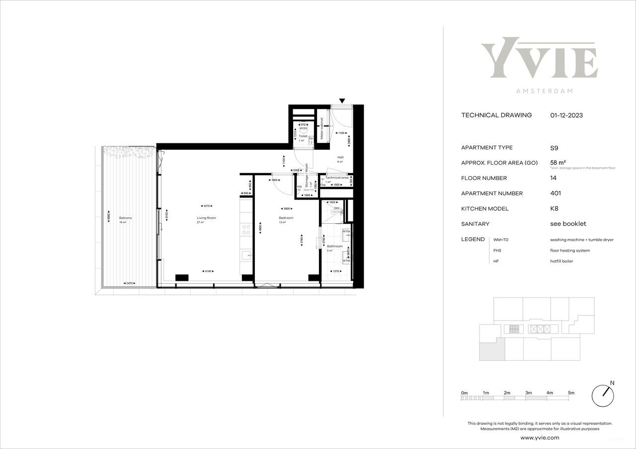 Apartment (58m²) with balcony in Noord - Image 13