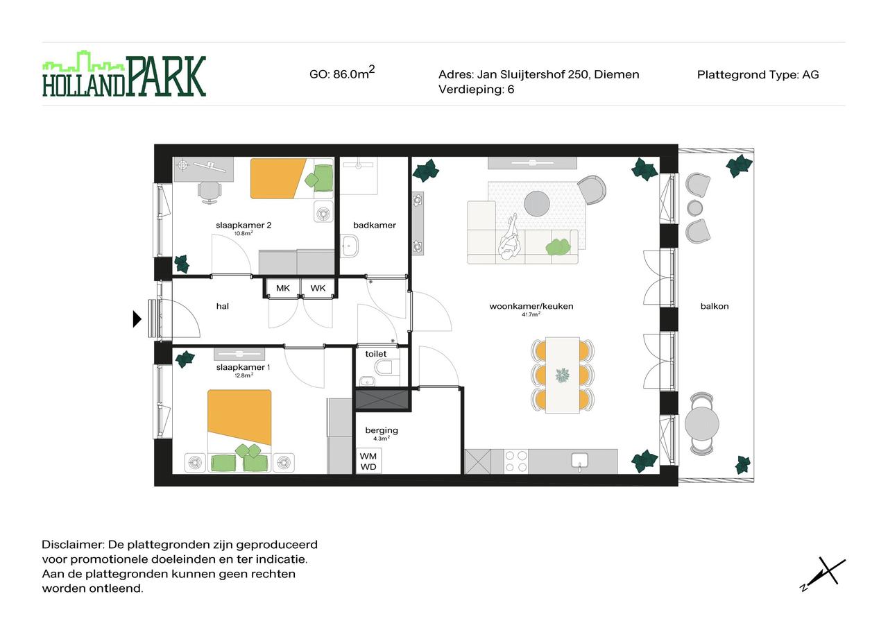 3-kamerappartement met buitenruimte in Diemen - Afbeelding 9