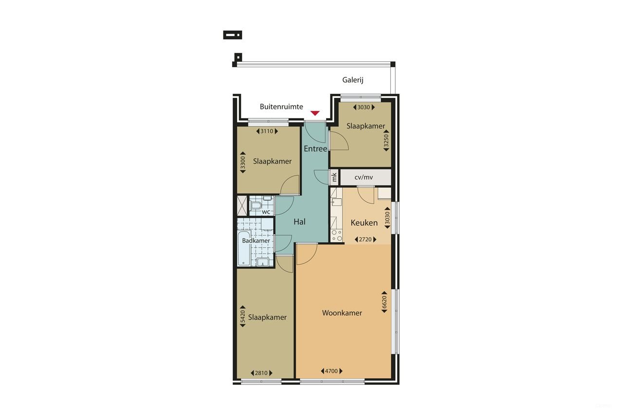 96 m² appartement met 3 slaapkamers - Afbeelding 2