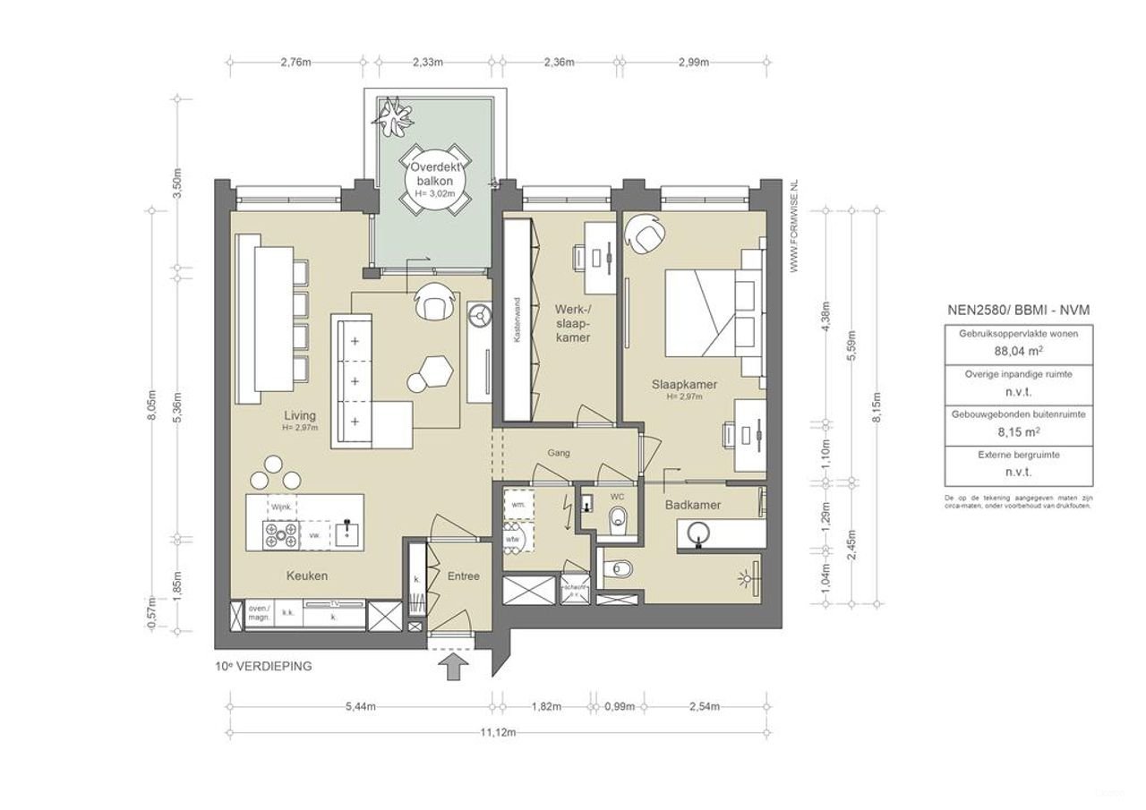 3-kamer appartement met balkon op Zuid - Afbeelding 8