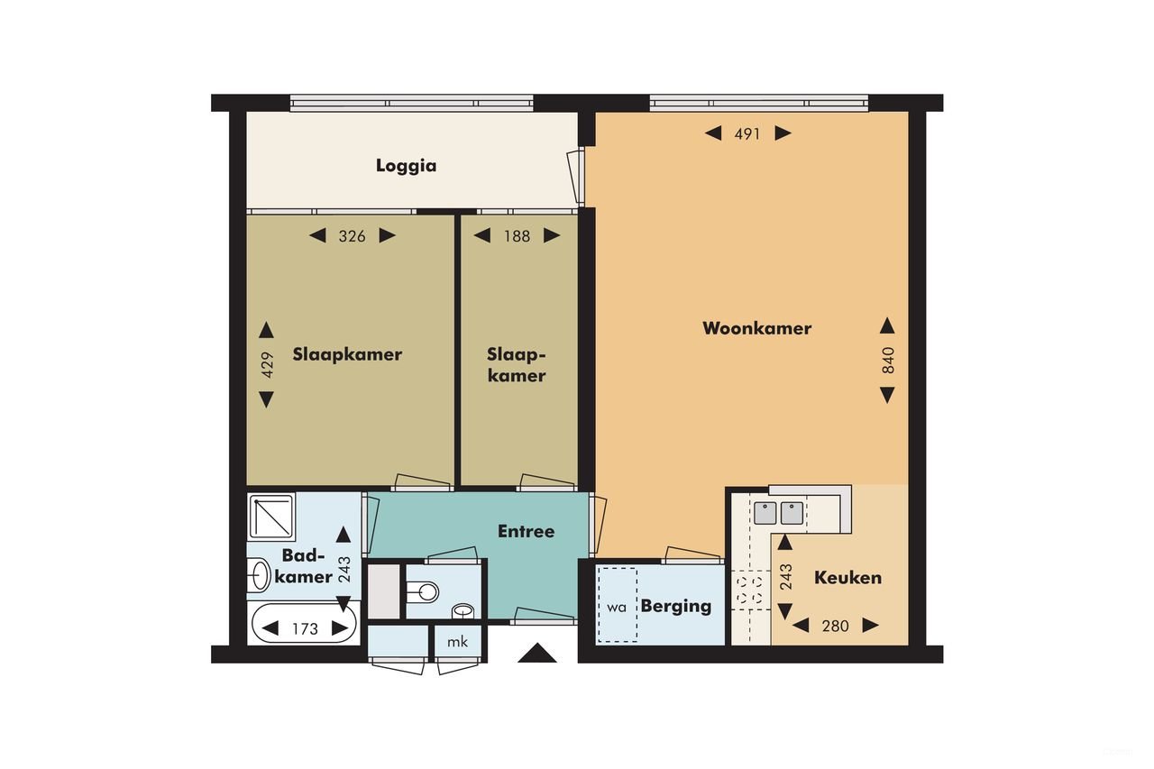 85 m2 apartment with loggia in West - Image 2