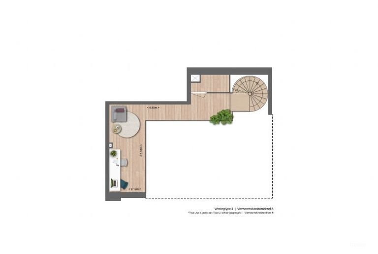 121 m² maisonnette met terras en parking - Afbeelding 21