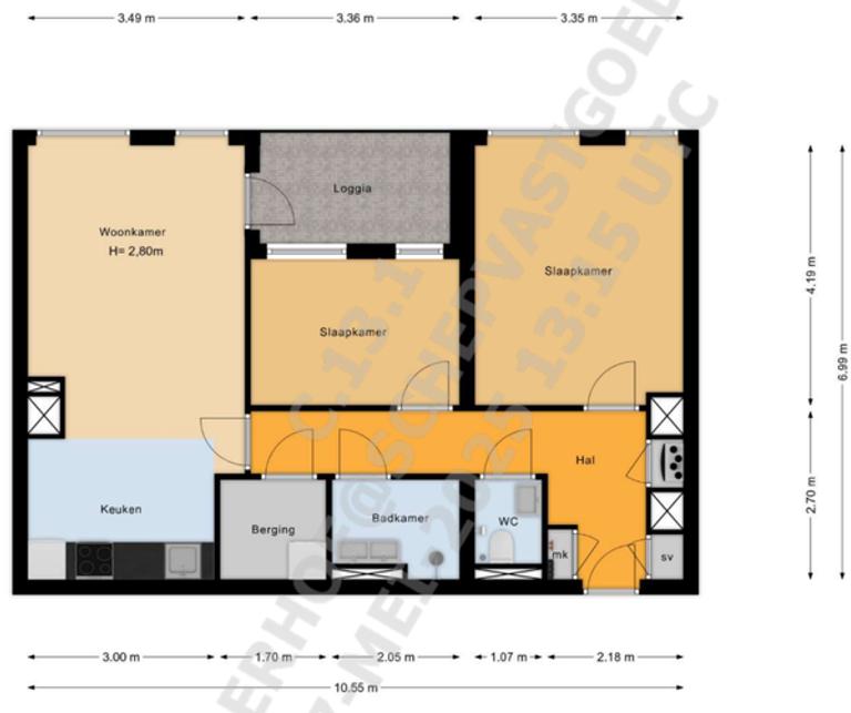 70 m² appartement met loggia in Zuidoost - Afbeelding 14