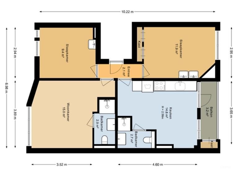 64 m2 met 2 slaapkamers in De Pijp - Afbeelding 18