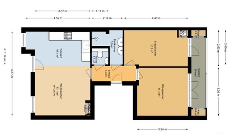2-slaapkamer appartement in Hoofddorppleinbuurt - Afbeelding 10
