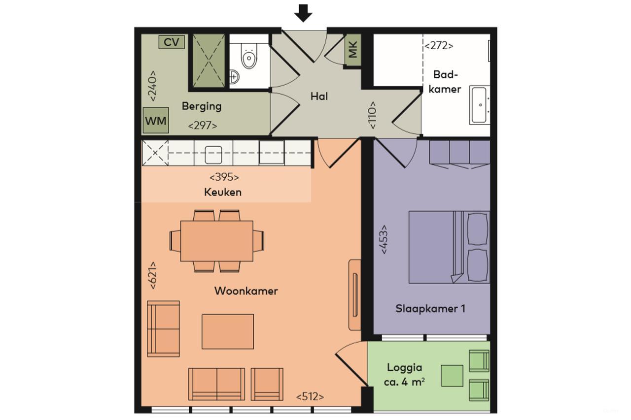 63 m2 appartement met balkon in Leiden - Afbeelding 2