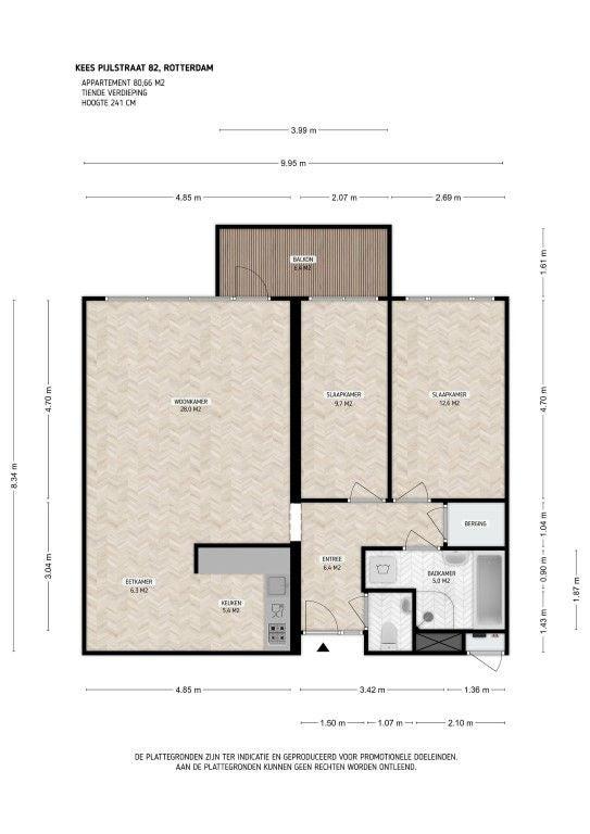 3-room apartment with a view and parking space - Image 22