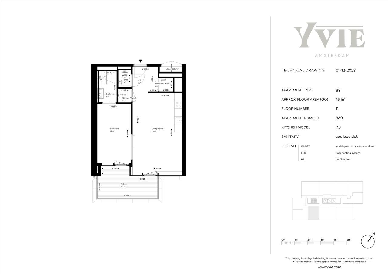 Bright 2-room apartment with balcony - Image 9