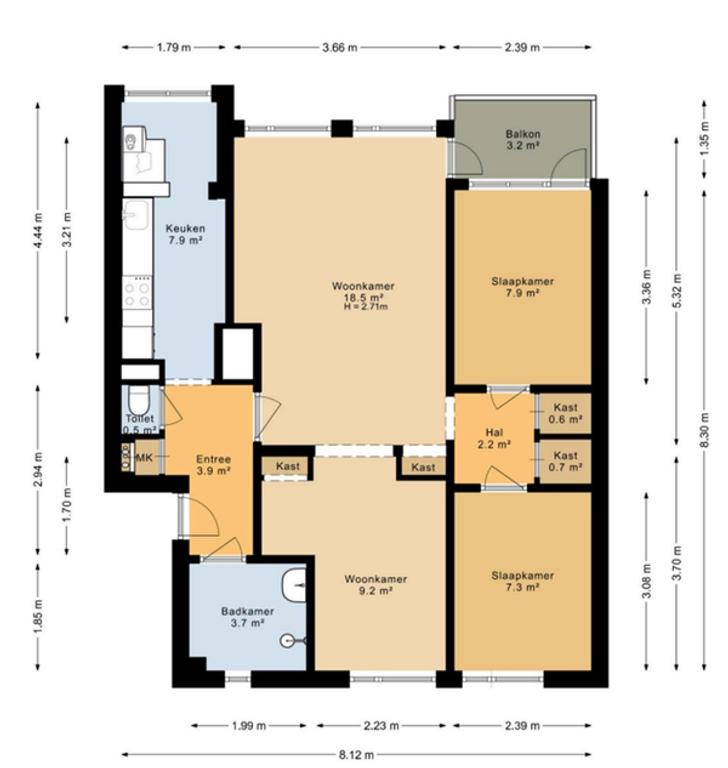 3-room apartment with balcony in Geuzenveld - Image 15
