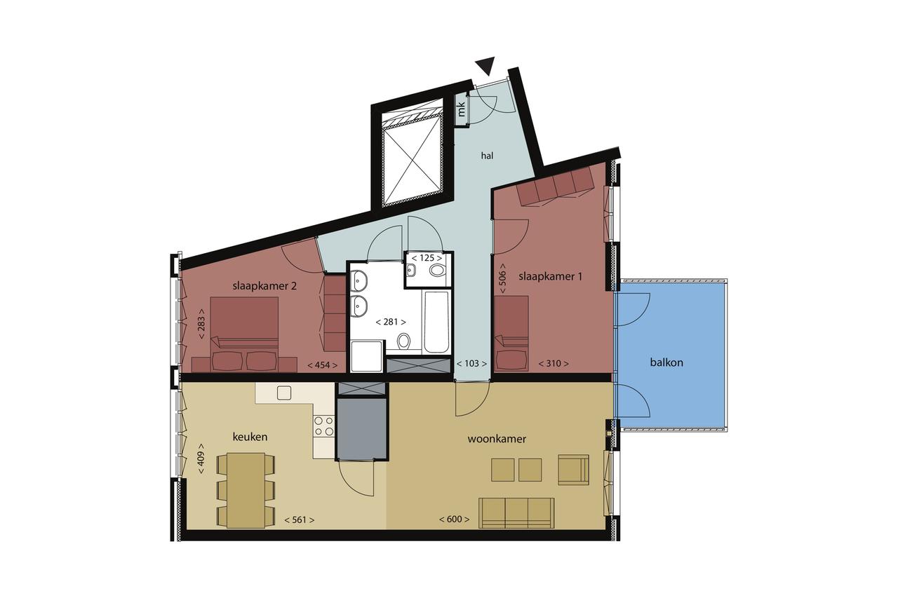 102 m² appartement met balkon in Breda - Afbeelding 2