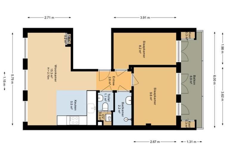 2-bedroom apartment with sunny balcony - Image 14