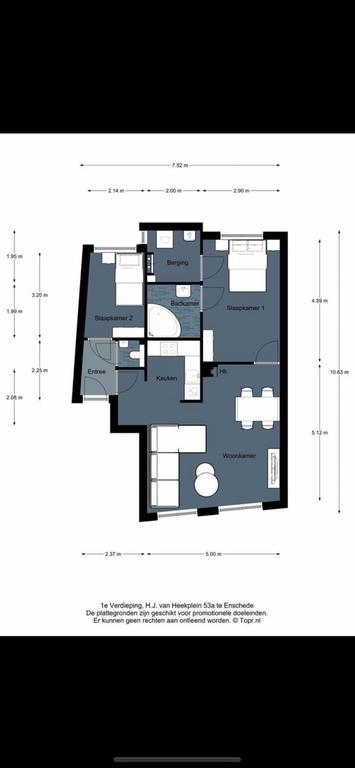 87 m² apartment with 2 bedrooms in the center of Enschede - Image 10