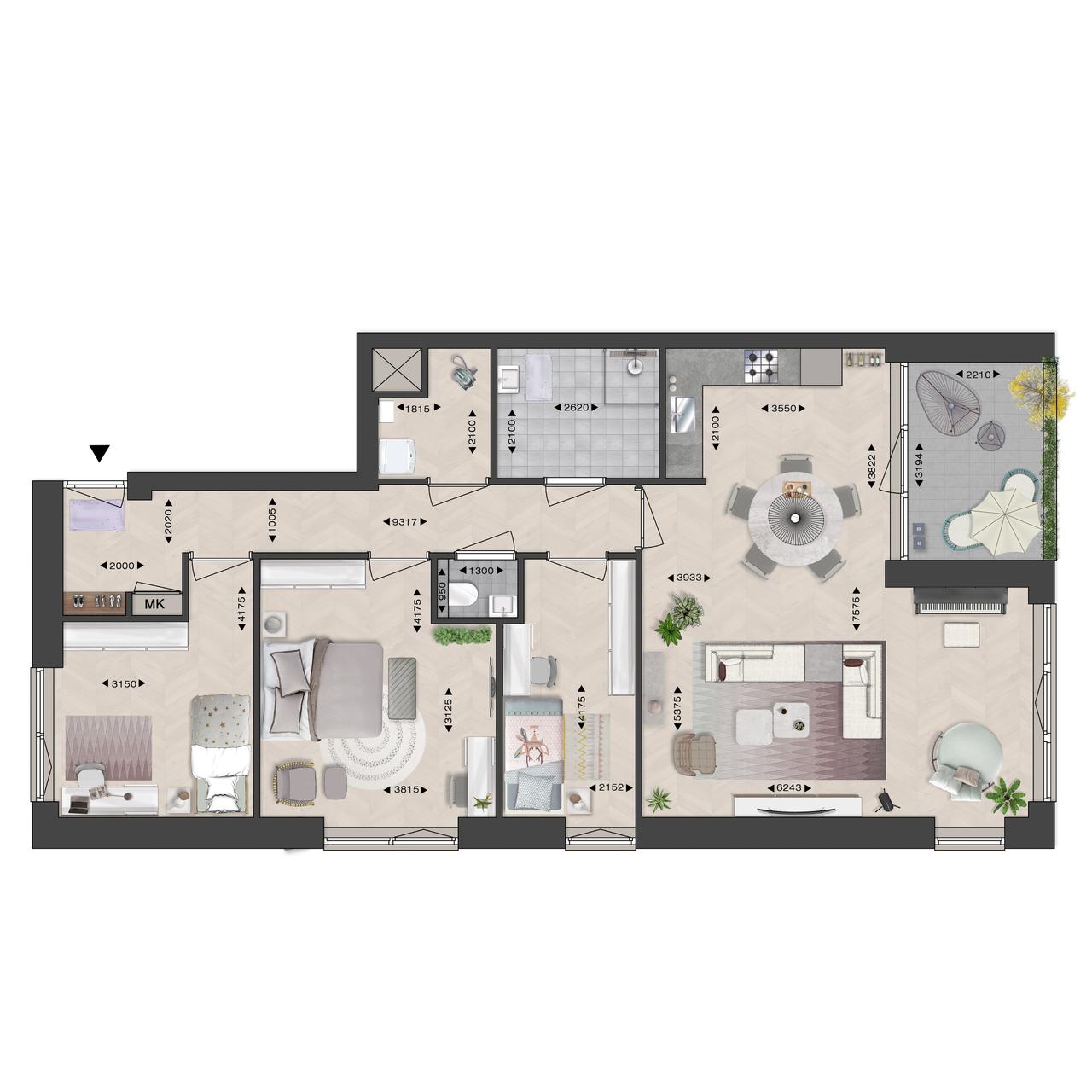 3-slaapkamerappartement met balkon - Afbeelding 10