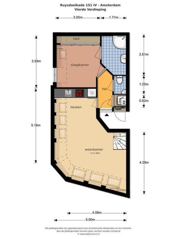 48 m² apartment with roof terrace in De Pijp - Image 8