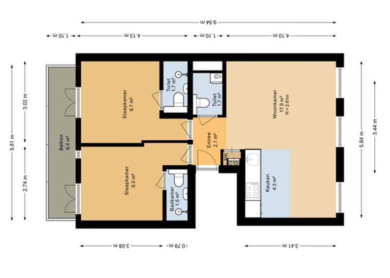 2-slaapkamerappartement met 2 badkamers - Afbeelding 18